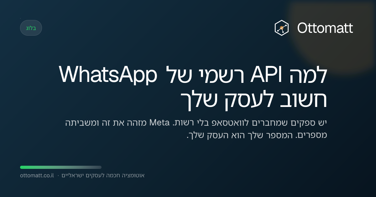 למה API רשמי של WhatsApp חשוב לעסק שלך